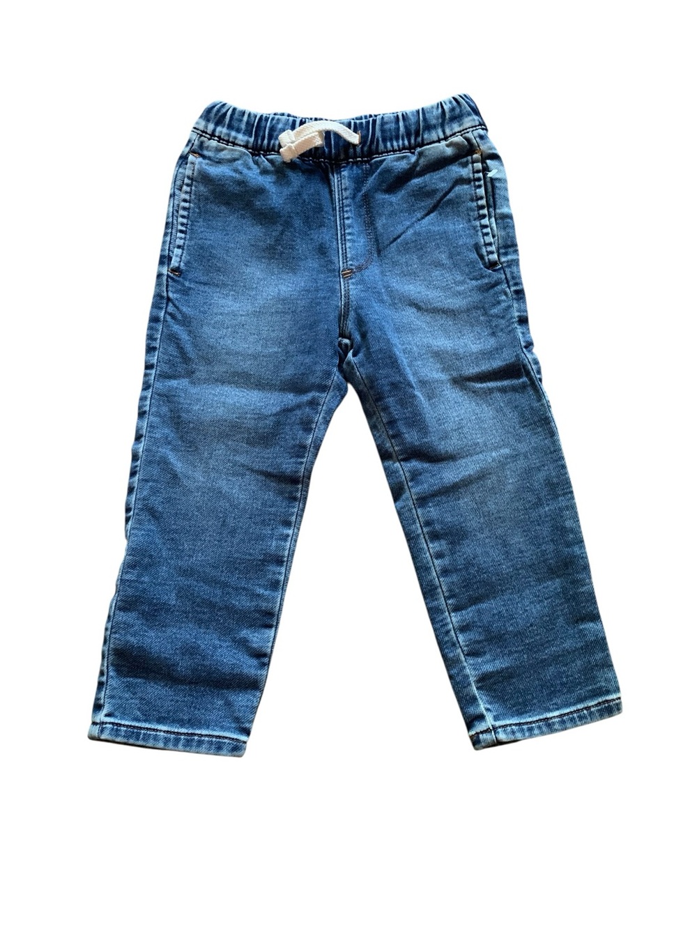 Crewcuts J.Crew Kids Size 3 Pull On Denim Jeans Elastic Waist Straight Leg